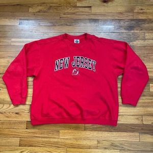Vintage NHL New Jersey Devils All Embroidered Crewneck Sweatshirt Used